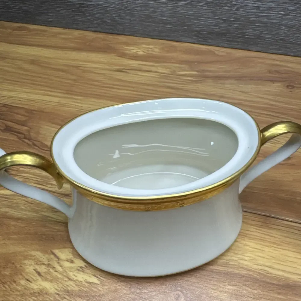 Lenox Aristocrat Gold Encrusted Sugar Bowl & Creamer Set